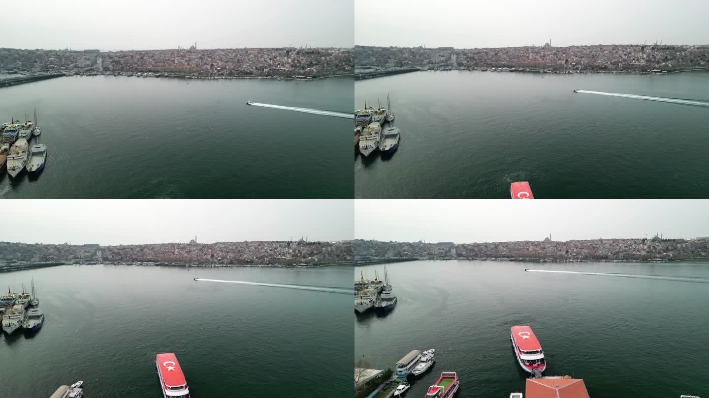 阿塔图尔克大桥附近的伊斯坦布尔海滨景观