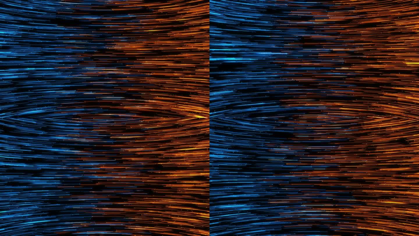 红蓝粒子汇合交锋相遇粒子线条弯曲对撞背景