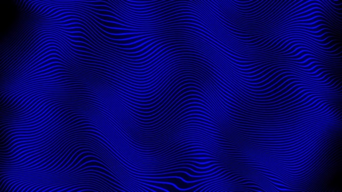 4k抽象蓝色霓虹波浪线背景