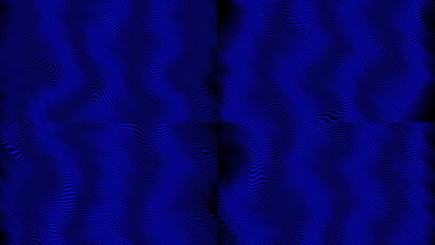 4k抽象蓝色霓虹波浪线背景