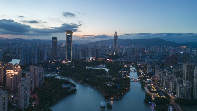 航拍温州夜景延时鹿城区夜景温州宣传片