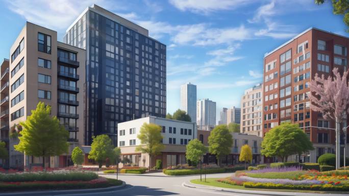 小品小区背景场景