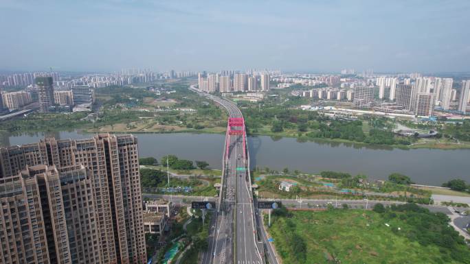江西赣州新世纪大桥交通航拍 (2)