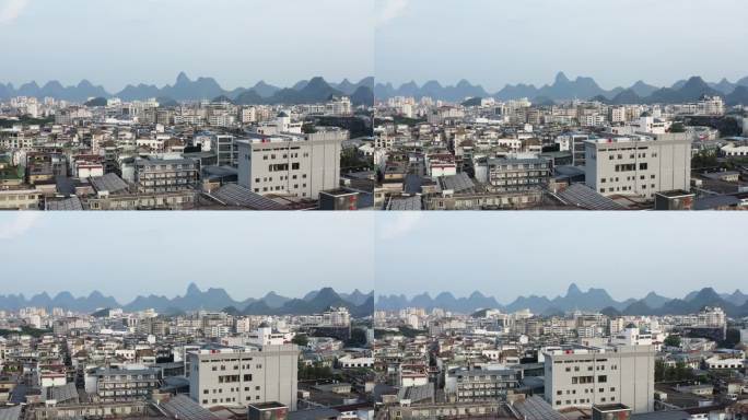 桂林市城市风光航拍4K视频