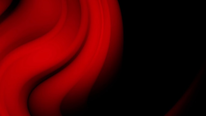 流体波运动红色或抽象织物和混合黑色背景。柔和的波浪渐变图案。背景和空白空间。催眠形状混合效果