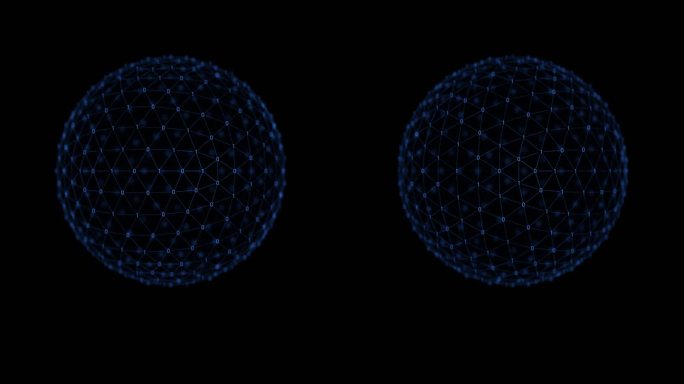 科技感数字连线球体 循环 带透明通道