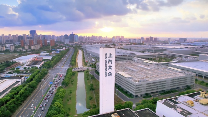 上海大众汽车厂二厂三厂全面航拍