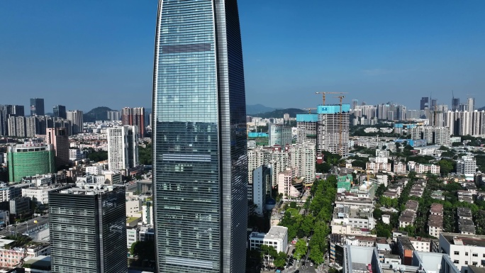 航拍深圳宝安恒明珠国际金融中心