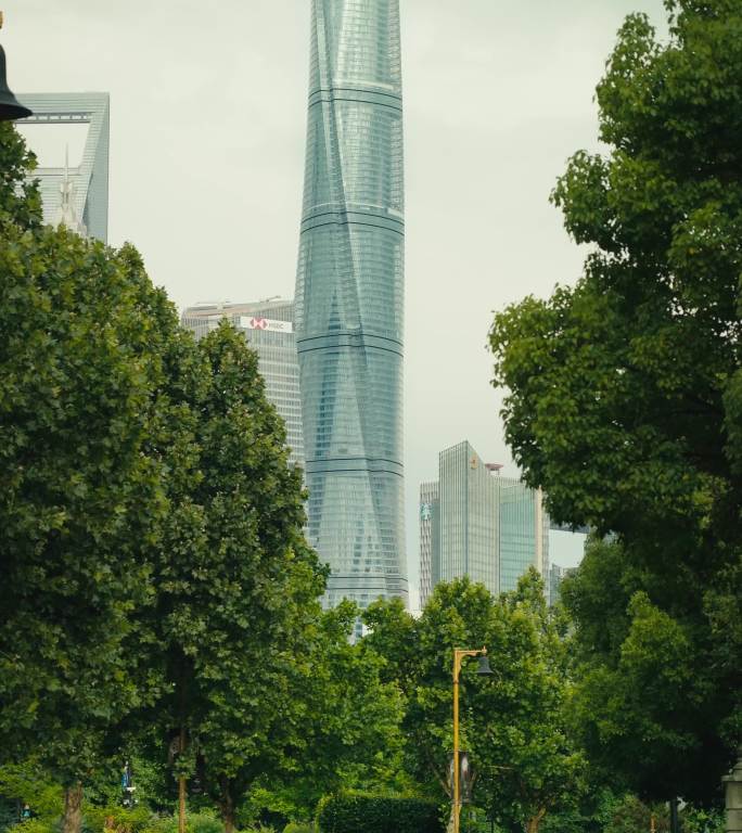 竖拍 上海街景 外滩  4K