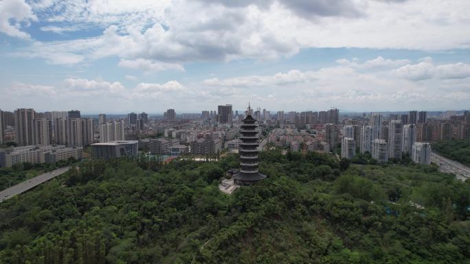 江西赣州翠浪塔地标建筑航拍 (31)