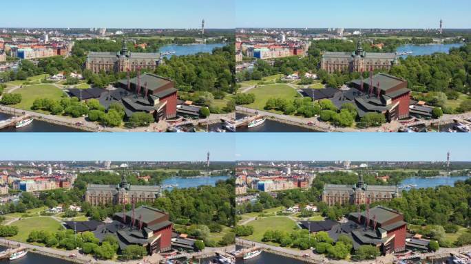 斯德哥尔摩市中心Strandvagen, Nybroviken, Djurgarden及其博物馆