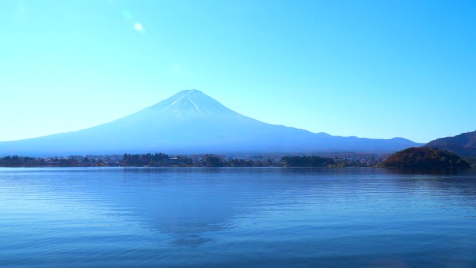 川口湖那边是富士山