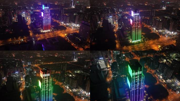成都OPPO大厦夜景4K航拍