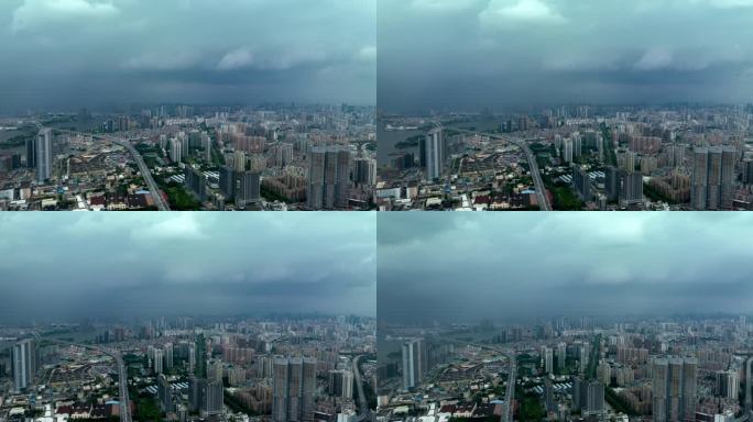 【超清4K】台风阵雨航拍延时海珠区雨云