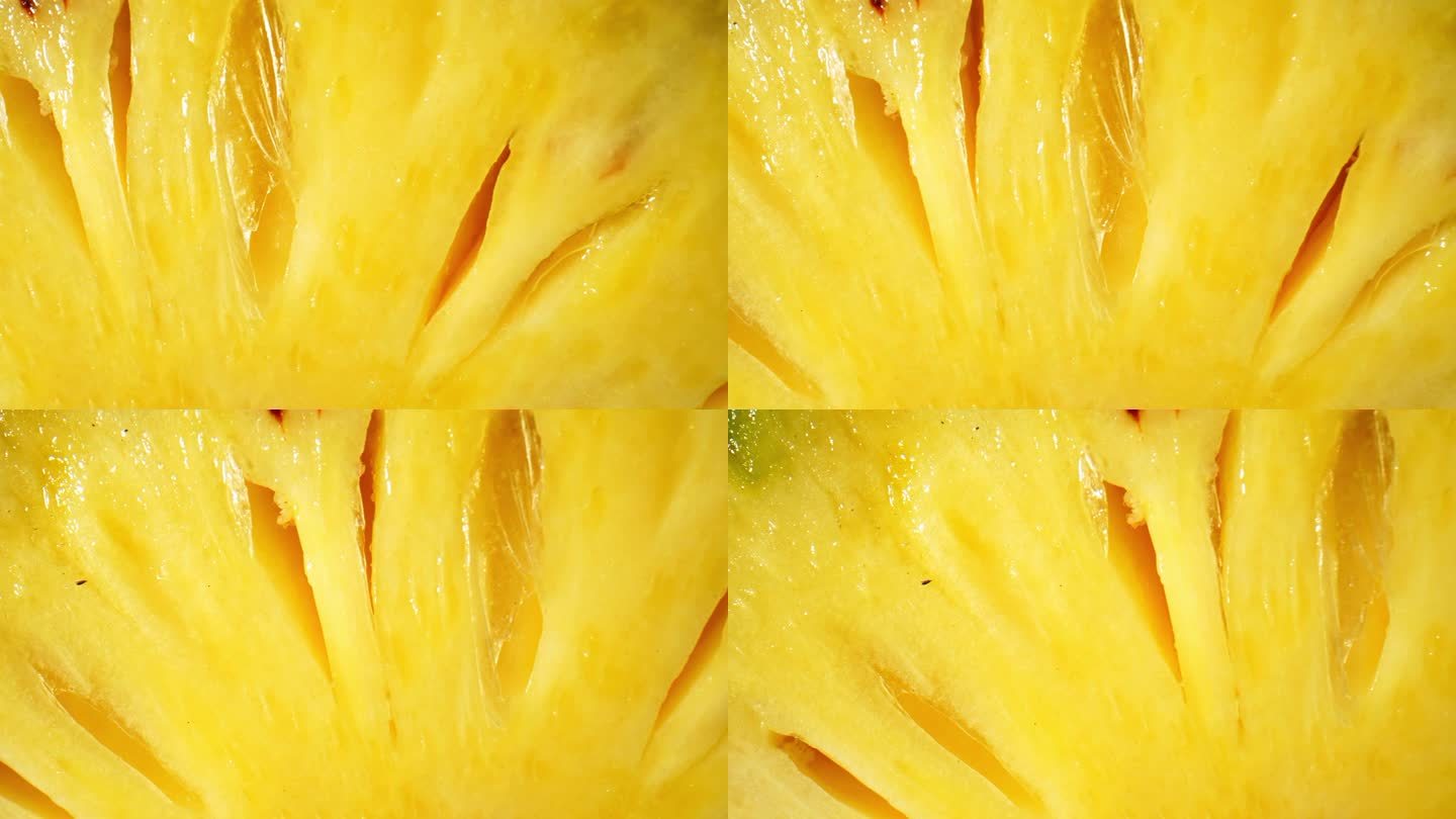用探针镜头拍摄微距视频的菠萝内部