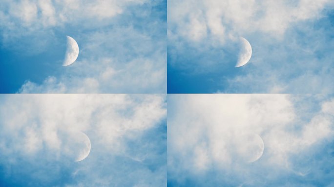 地球角度实拍真实白云飘过月球