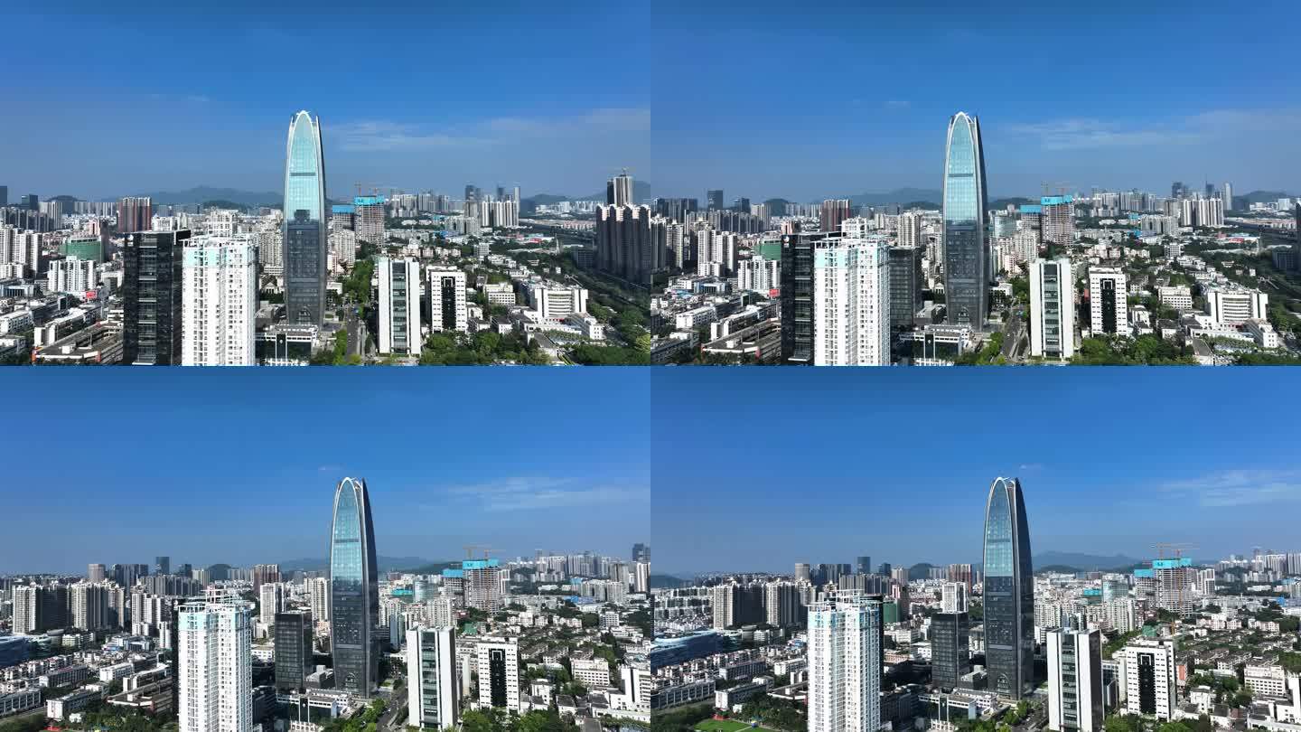 航拍深圳宝安恒明珠国际金融中心
