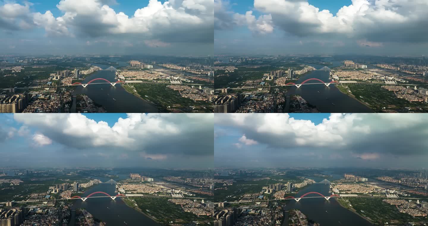 【超清4K】广州航拍延时新光大桥航拍光影