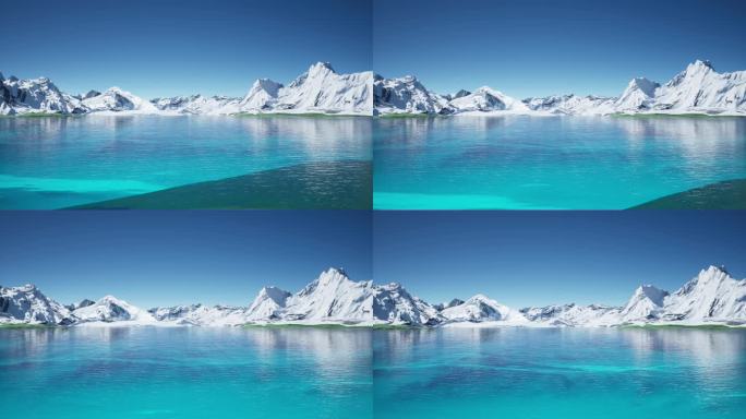 三维动画-唯美雪山背景穿梭4K