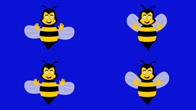 视频动画蜜蜂虫卡通问候手