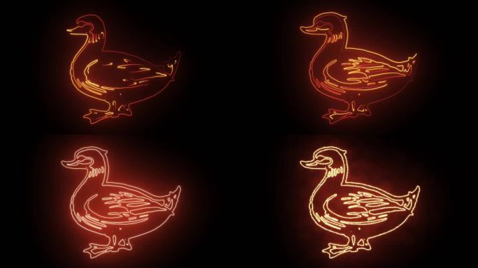 鸭子轮廓描边发光