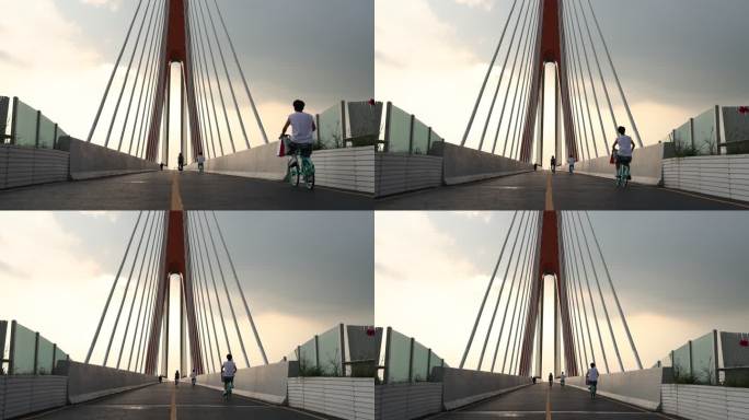 天府绿道环城绿道锦城绿道公园湖边骑行散步