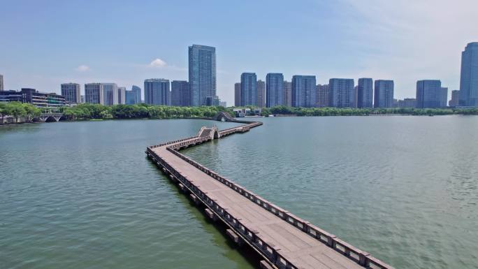 柯桥瓜渚湖 柯桥城市大景