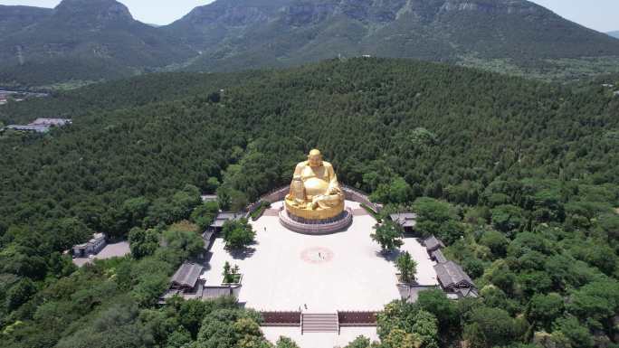 山东济南千佛山4A景区航拍