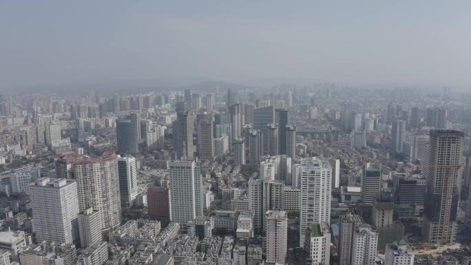 城市航拍延时摄影大气城市大景市民中心4K