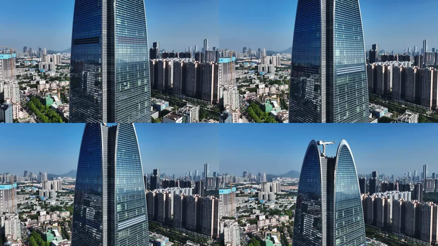 航拍深圳宝安恒明珠国际金融中心