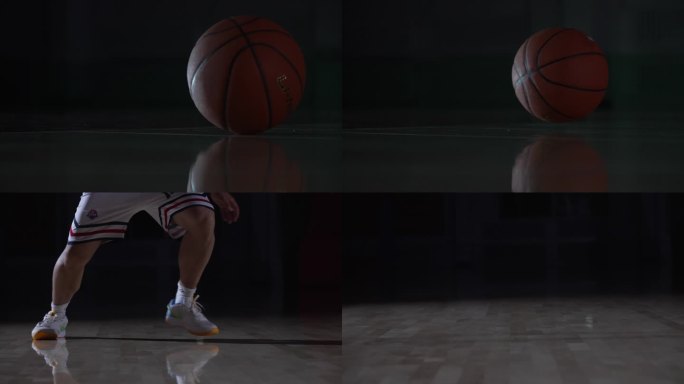 4k篮球光影意向镜头脚步篮球宣传