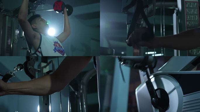 4k运动员训练暗光效果宣传片锻炼健身房