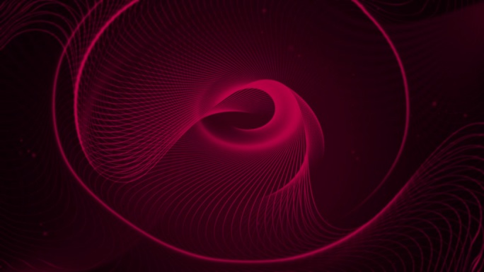 光滑的深红胭红红宝石线波浪暗数字丝线波浪抽象数字灯光背景，数字粒子网络或技术背景，动画无缝循环背景4