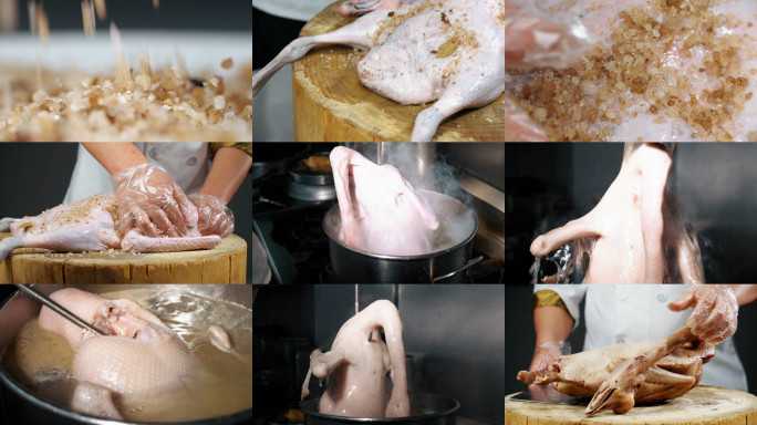 4k客家盐焗鹅美食制作流程