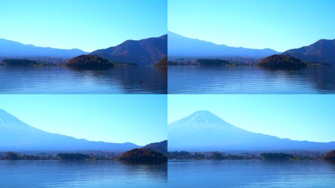 川口湖那边是富士山