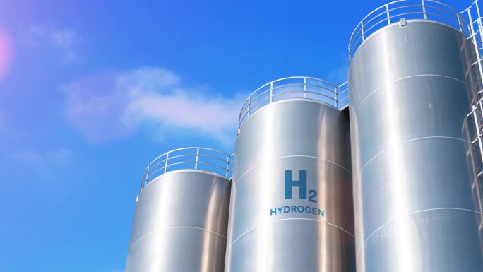 氢可再生能源生产——氢气用于清洁电力、太阳能和风力涡轮机设施。