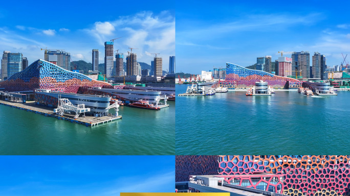 4K深圳蛇口招商局邮轮母港航拍合集