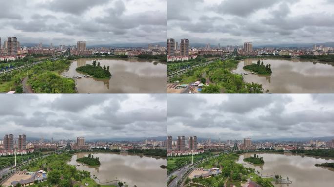 暴雨过后大量泥沙令湖水无比浑浊