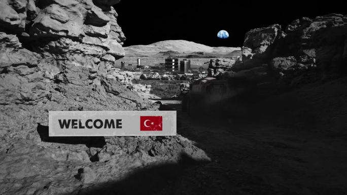 月球的太空殖民。月球车进入土耳其殖民地