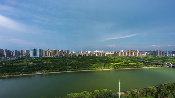 大同御河雨后云景延时视频