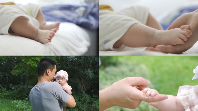 【原创拍摄】婴儿蹬腿牵手关爱儿童