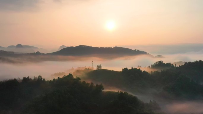 山川日出 晨雾山林