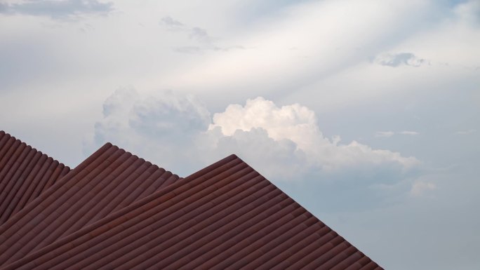 大同美术馆屋顶积雨云云景延时视频