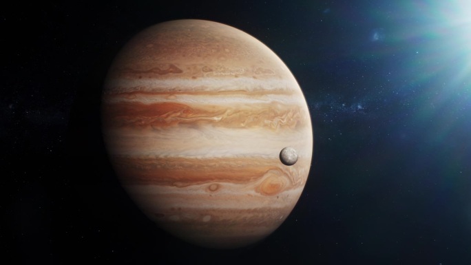 电影3D图像的木星和它的卫星