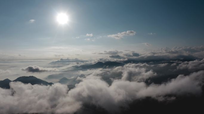 原创4K航拍日落云海山脉