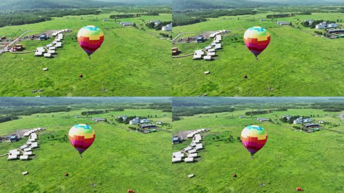 一只氢气球在呼伦贝尔康达岭景区空中