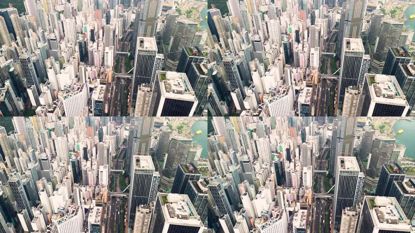 香港高层建筑鸟瞰图。
