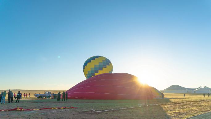 热气球起飞延时摄影