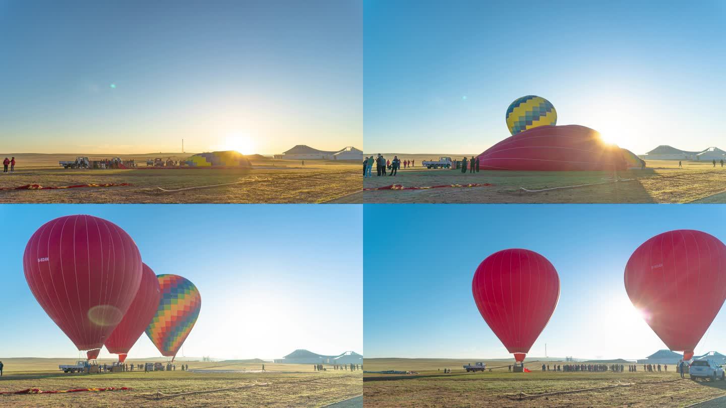 热气球起飞延时摄影