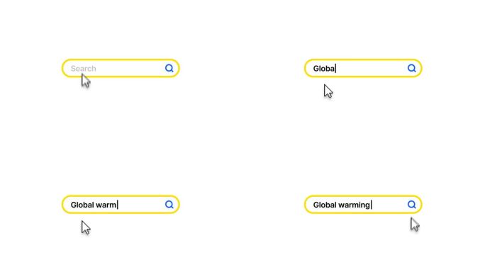 全球变暖搜索栏动画视频
